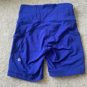 Lululemon blue biker shorts